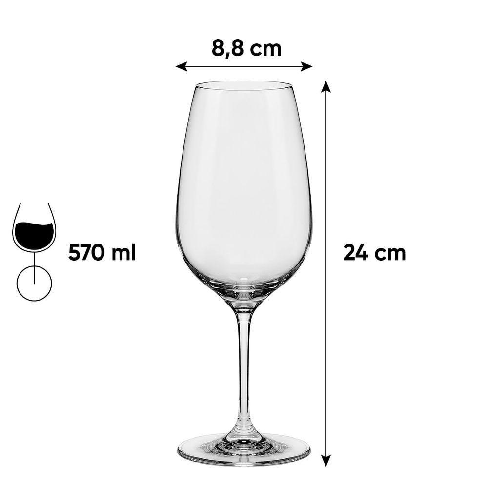 Jogo de 2 Taças Cristal Para Chardonnay 570 Ml Oxford Slim Classic - 3