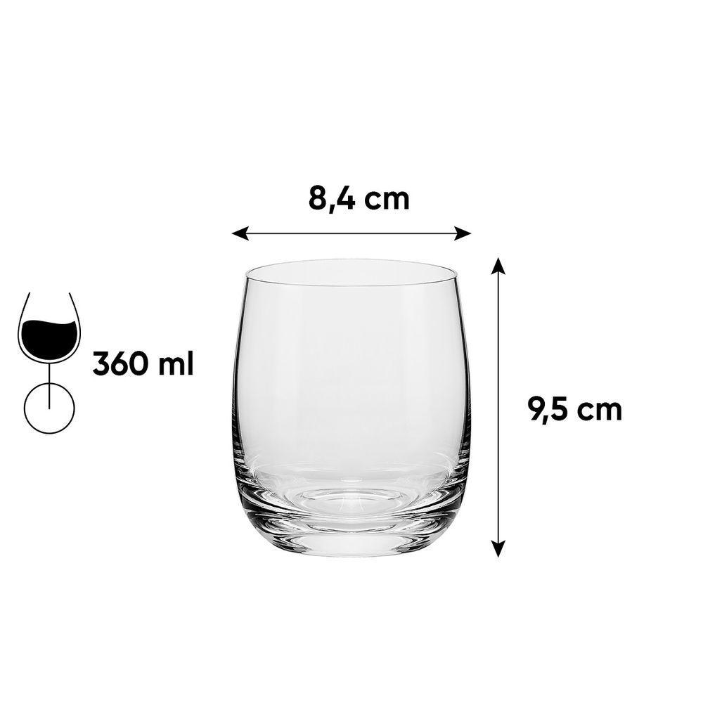 Jogo de 2 Copos De Cristal On The Rocks 360 Ml Oxford Touch Classic - 2