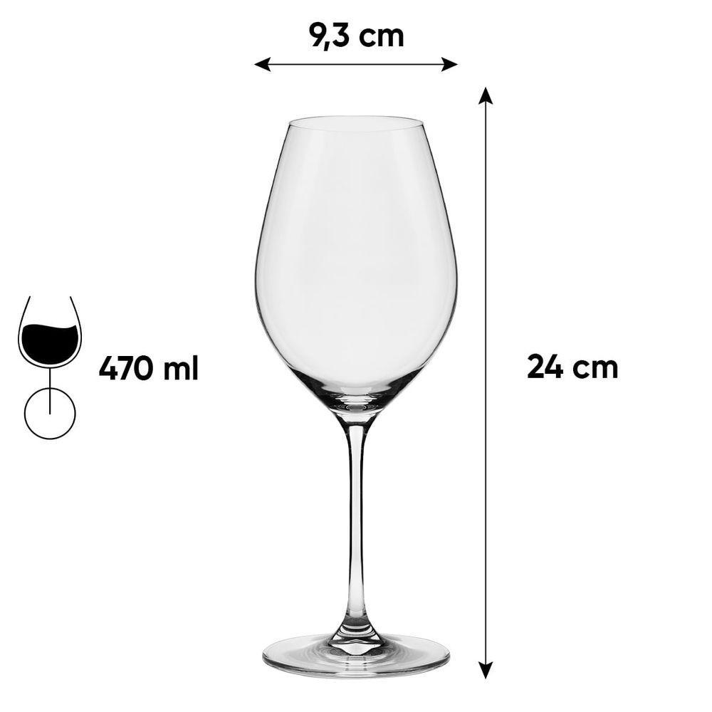 Jogo de 6 Taças De Cristal 470 Ml Oxford Forever Classic - 3