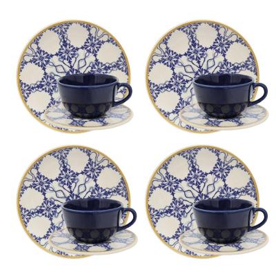 Jogo Lanche/Chá 12 Peças Oxford Unni Azulejo Português