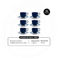 Jogo de 6 Xícaras de Chá 220ml com Pires Ryo Galápagos - 3