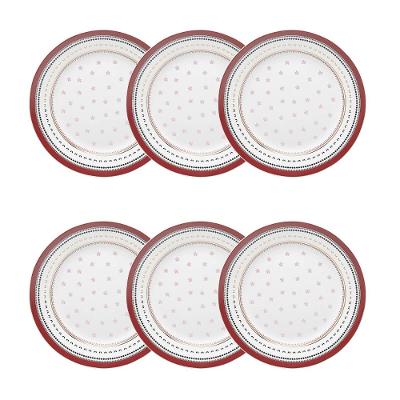 Jogo de 6 Pratos Sobremesa 22cm Oxford Flamingo Lafayette