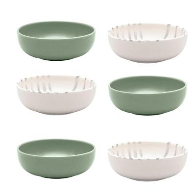 Jogo De 6 Tigelas Oxford Flat Samambaia/Matcha