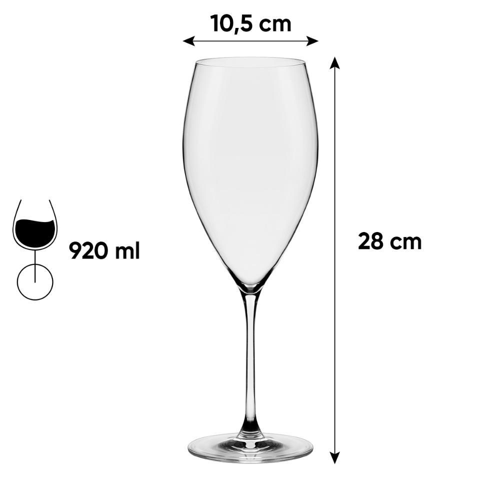 Jogo de 2 Taças de Cristal Bordeaux 920 Ml Athenas Classic - 5