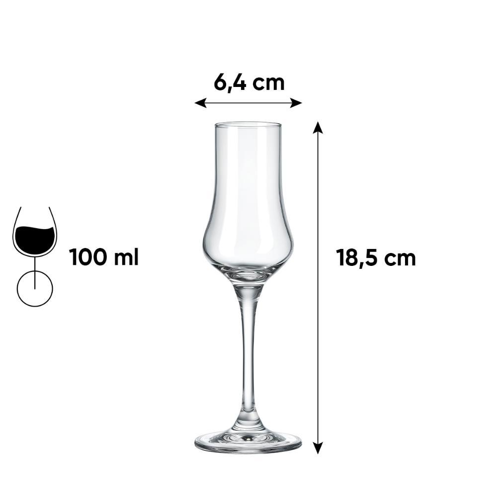 Jogo de 6 Taças de Cristal Para Grappa 100 Ml Classic - 5
