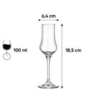 Jogo de 6 Taças de Cristal Para Grappa 100 Ml Classic - 5