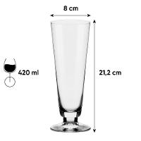 Jogo de 6 Taças de Cristal p/ Cerveja 420ml Pilsner Classic - 5