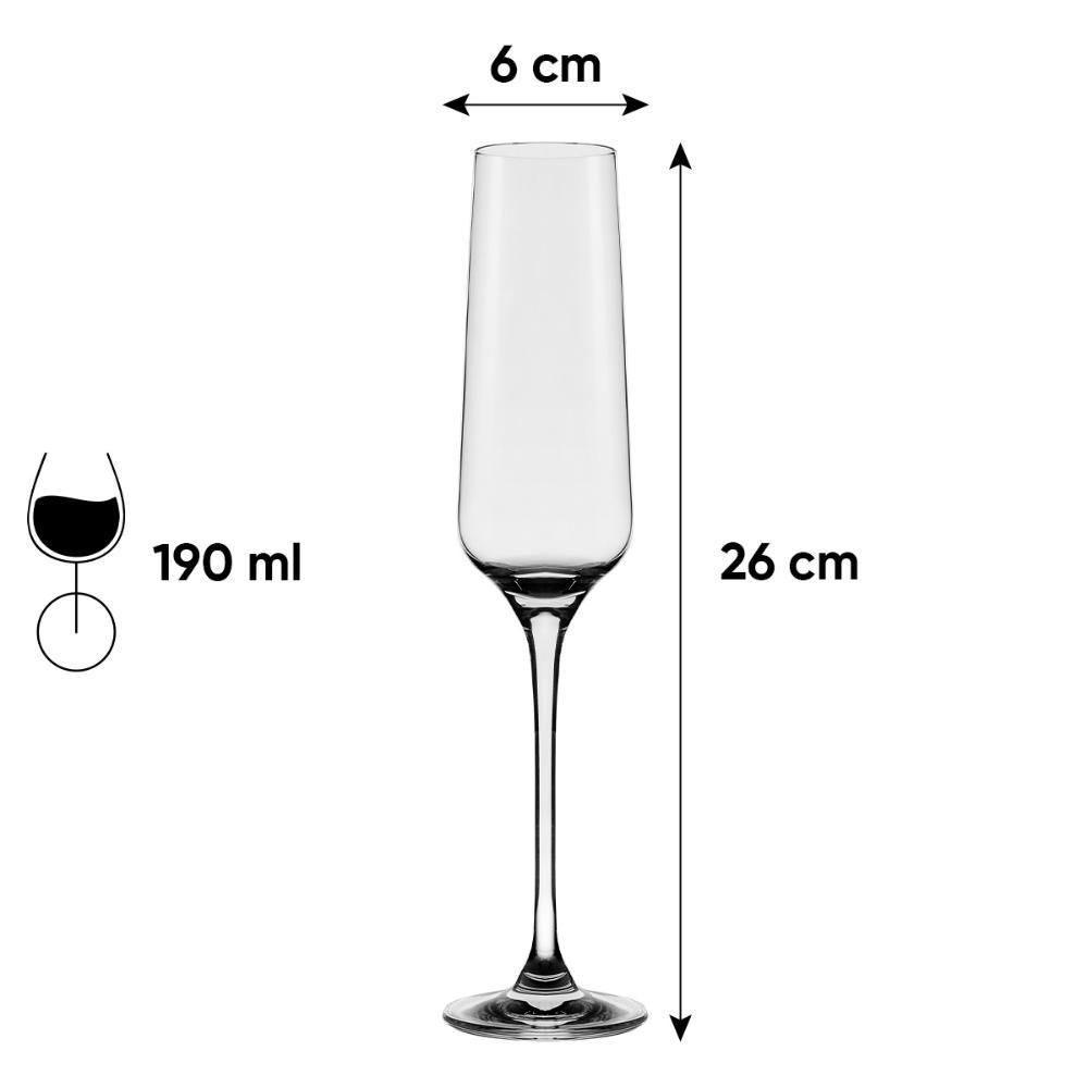 Jogo de 6 Taças de Cristal Espumante 190ml Flavour Classic - 6