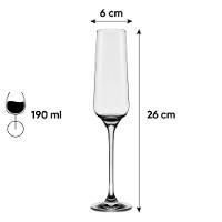 Jogo de 6 Taças de Cristal Espumante 190ml Flavour Classic - 6