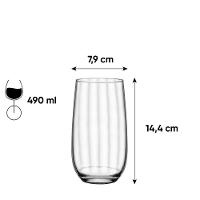 Jogo de 6 Copos de Cristal Long Drink 490 Ml Proper Effect - 6