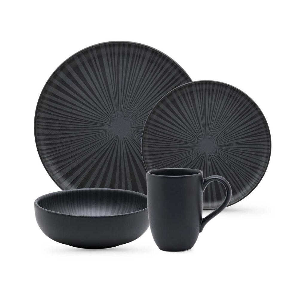 Aparelho de Jantar e Lanche 16 Peças Oxford Flat Ônix - 1