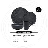 Aparelho de Jantar e Lanche 16 Peças Oxford Flat Ônix - 3