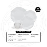 Aparelho de Jantar E Chá 20 Pçs Oxford Ryo White - 3