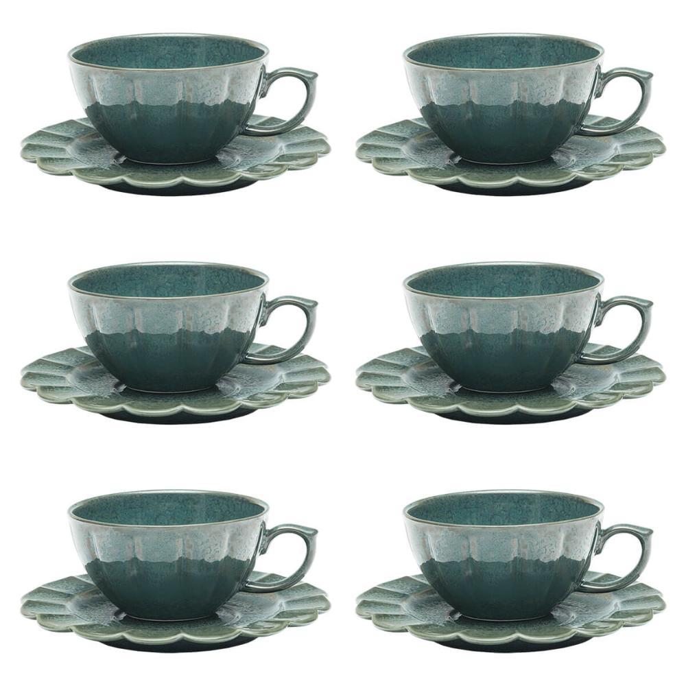 Jogo de 6 Xícaras de Chá 220ml Flora Hortênsia - 2