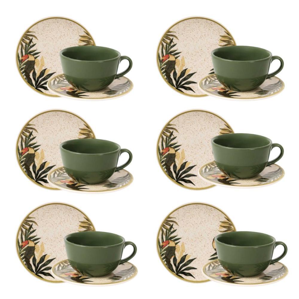 Jogo Lanche/Chá 18 peças Oxford Unni Tropicano - 1