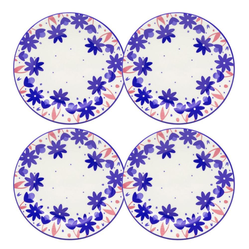 Jogo de 4 Pratos Sobremesa 18 Cm Donna Sossego - 1