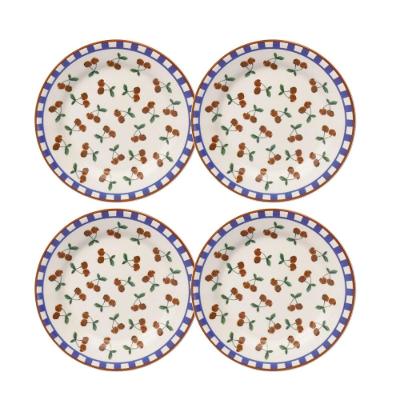Jogo de 4 Pratos Sobremesa 18 Cm Donna Jardim de Cerejas