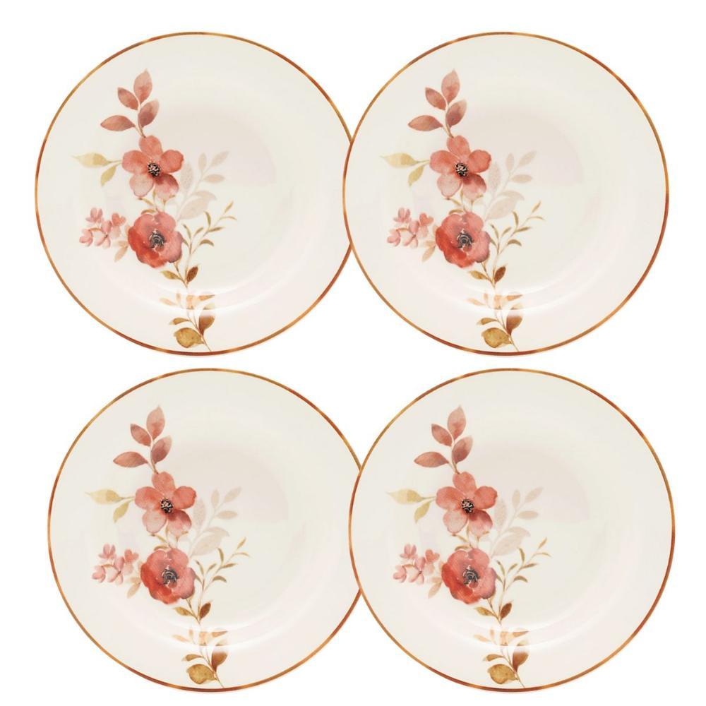 Jogo de 4 Pratos Rasos 24 Cm Donna Chá das 5 - 1