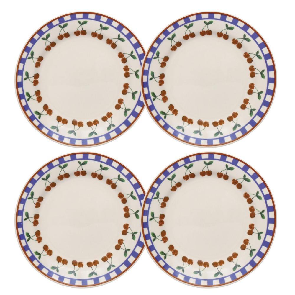 Jogo de 4 Pratos Rasos 24 Cm Donna Jardim de Cerejas - 1