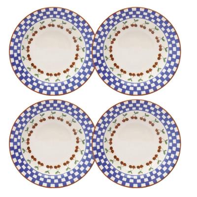Jogo de 4 Pratos Fundos 21,5 Cm Donna Jardim de Cerejas