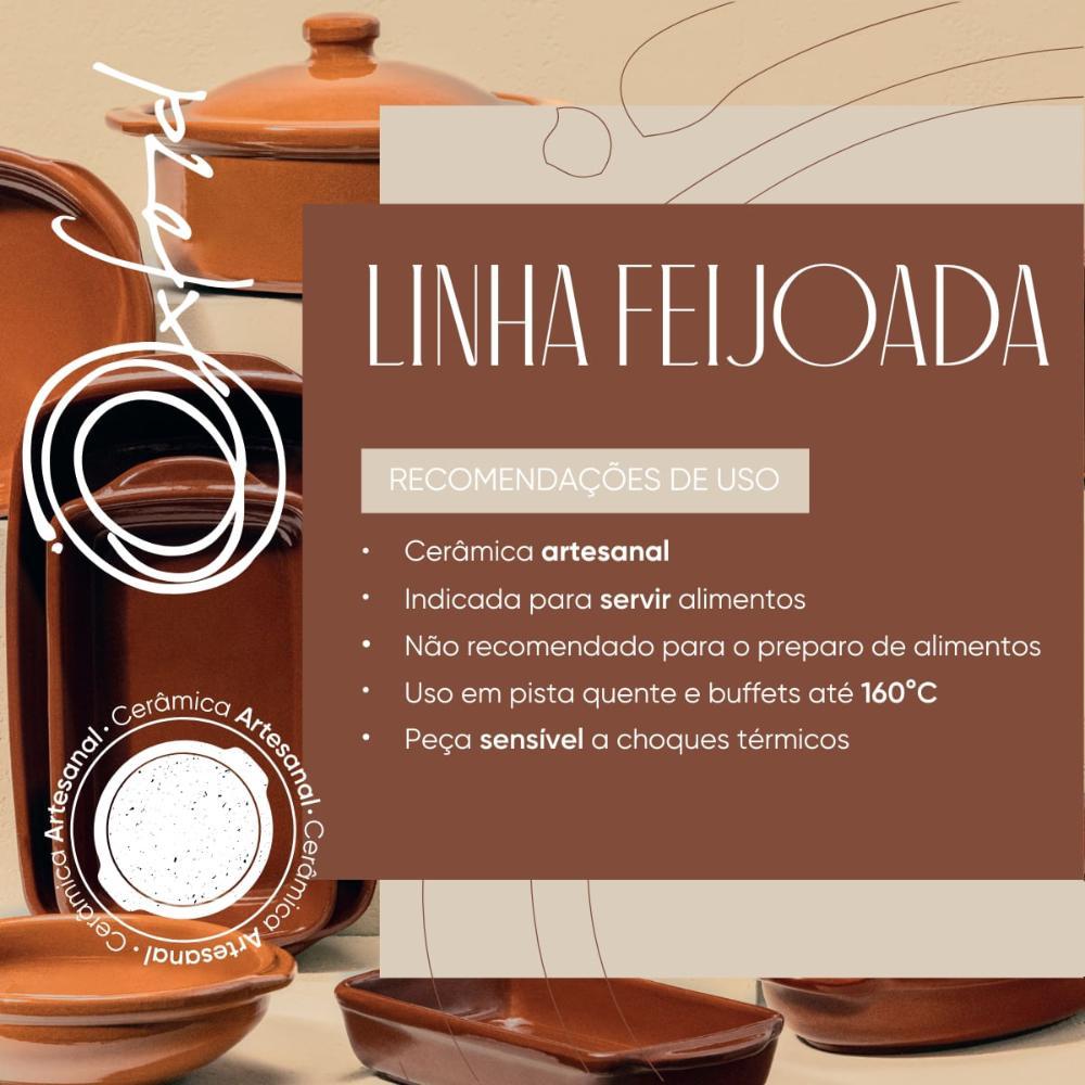 Caçarola para Feijoada em Cerâmica 23,5 cm 1,9 L com Tampa - 3