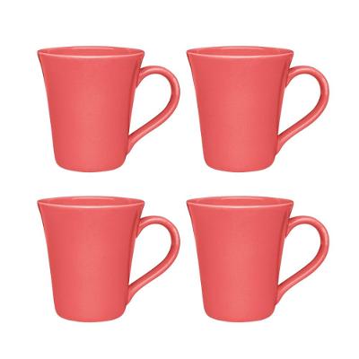 Jogo de 4 canecas Tulipa 330 ml Oxford Vermelho Cereja