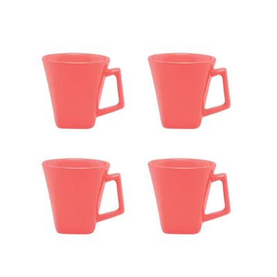 Jogo de 4 canecas Mini Quartier 220ml Oxford Vermelho Cereja