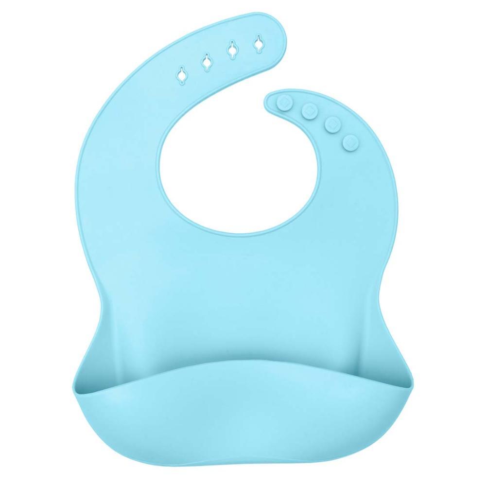 Babador Infantil De Silicone Com Pega Migalhas Azul - Oxford - 1