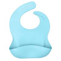 Babador Infantil De Silicone Com Pega Migalhas Azul - Oxford - 1