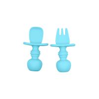 Conjunto Com 2 Talheres Infantil de Silicone 8 Cm Blue - 1