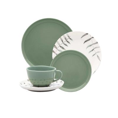 Aparelho de jantar 20 peças Oxford Flat Samambaia/Matcha