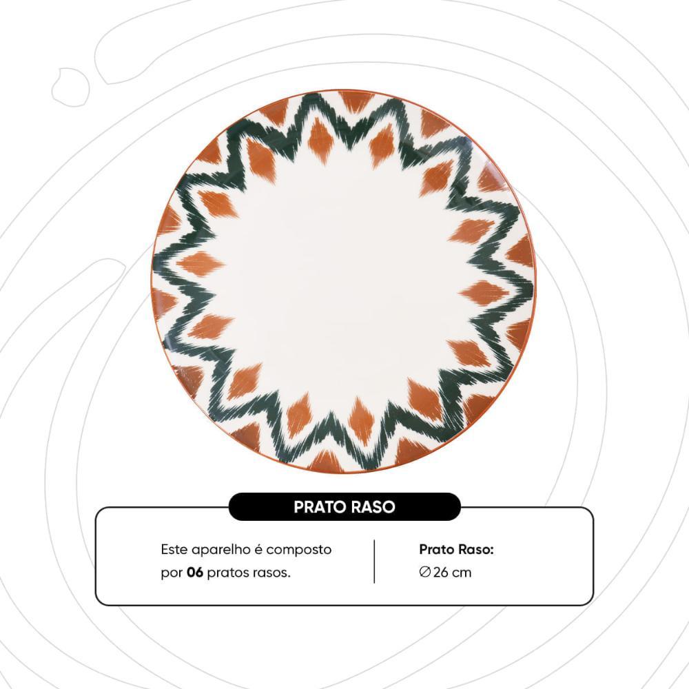 Jogo de 6 Pratos Rasos 26 cm Oxford Unni Boho - 3