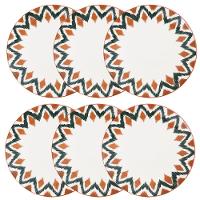Jogo de 6 Pratos Rasos 26 cm Oxford Unni Boho - 1