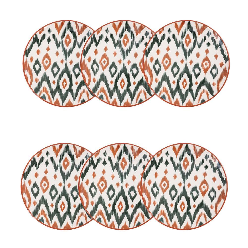 Jogo de 6 Pratos de Sobremesa 20 cm Oxford Unni Boho - 1