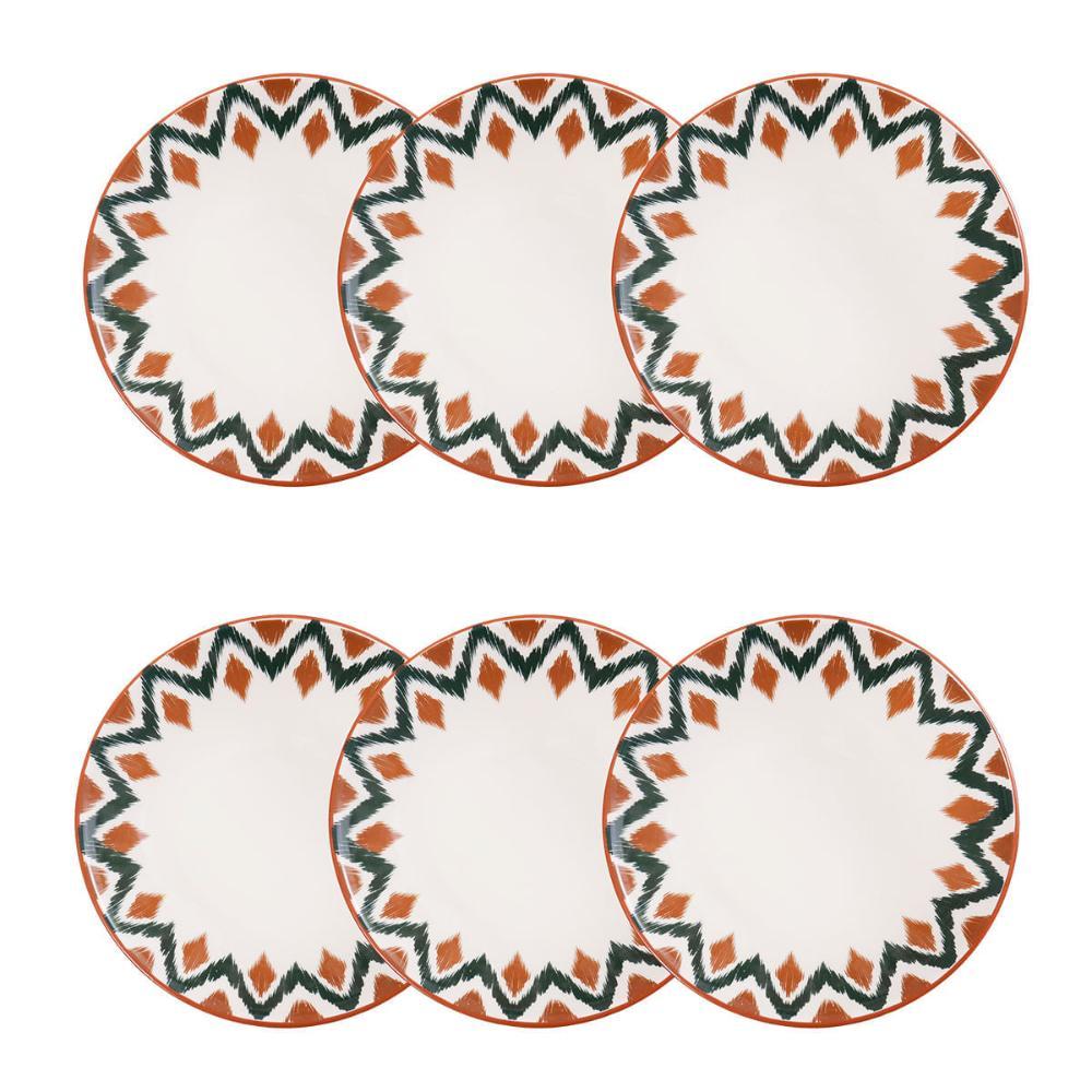 Jogo de 6 Pratos Fundos 20,5 cm Oxford Unni Boho - 1