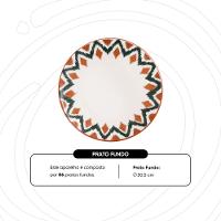 Jogo de 6 Pratos Fundos 20,5 cm Oxford Unni Boho