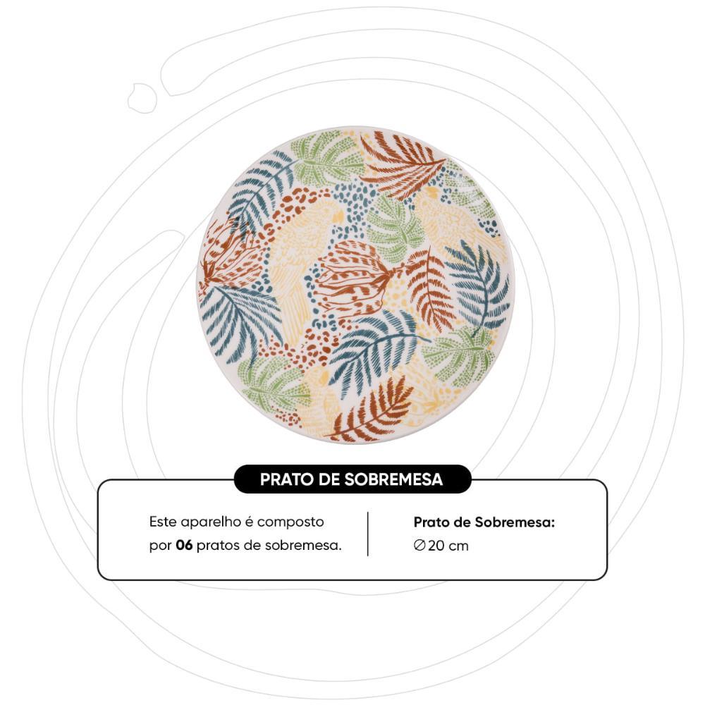Jogo de 6 Pratos de Sobremesa 20 cm Unni Caminho da Selva - 5