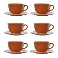 Jogo de 6 Xícaras de Chá 200 ml com Pires Oxford Unni Boho - 1