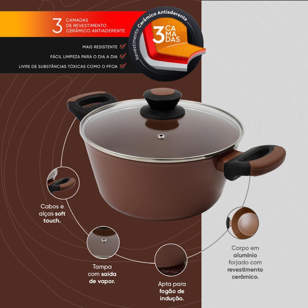 Jogo de Panelas Antiaderentes Indução 5 peças Everyday Mocha - 2