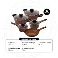Jogo de Panelas Antiaderentes Indução 5 peças Everyday Mocha - 3