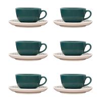 Jogo de 6 Xícaras de Chá 200 Ml com pires Oxford Flat Nisa - 1