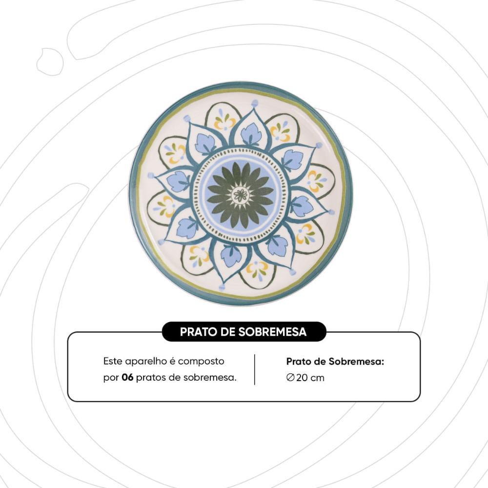 Jogo de 6 Pratos de Sobremesa 20 cm Oxford Flat Nisa - 3