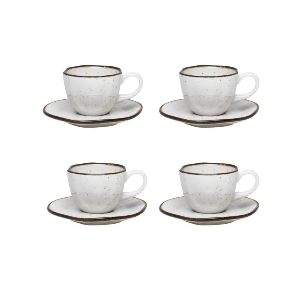 Jogo de 4 Xícaras Pequenas 75ml com píres Ryo Maresia - 1