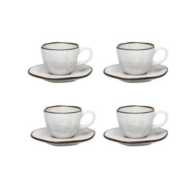 Jogo de 4 Xícaras Pequenas 75ml com píres Ryo Maresia