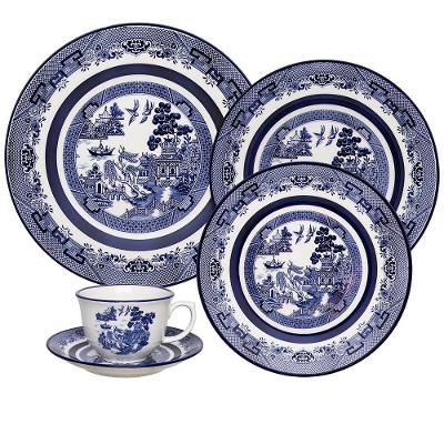 Aparelho de Jantar E Chá 30 Pçs Oxford Flamingo Blue Willow