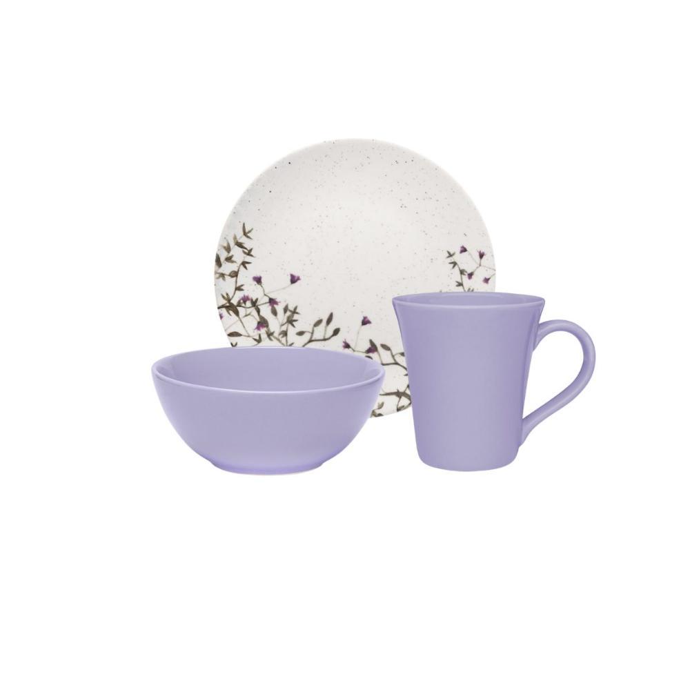 Jogo Lanche 3 Peças Oxford Unni Lilac - 1