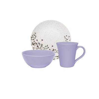 Jogo Lanche 3 Peças Oxford Unni Lilac