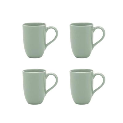 Jogo De 4 Canecas 350Ml Oxford Flat Cinza Esverdeado