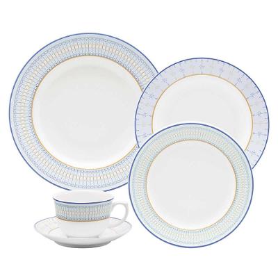Aparelho De Jantar E Chá 30 Peças Oxford Flamingo Lazuli