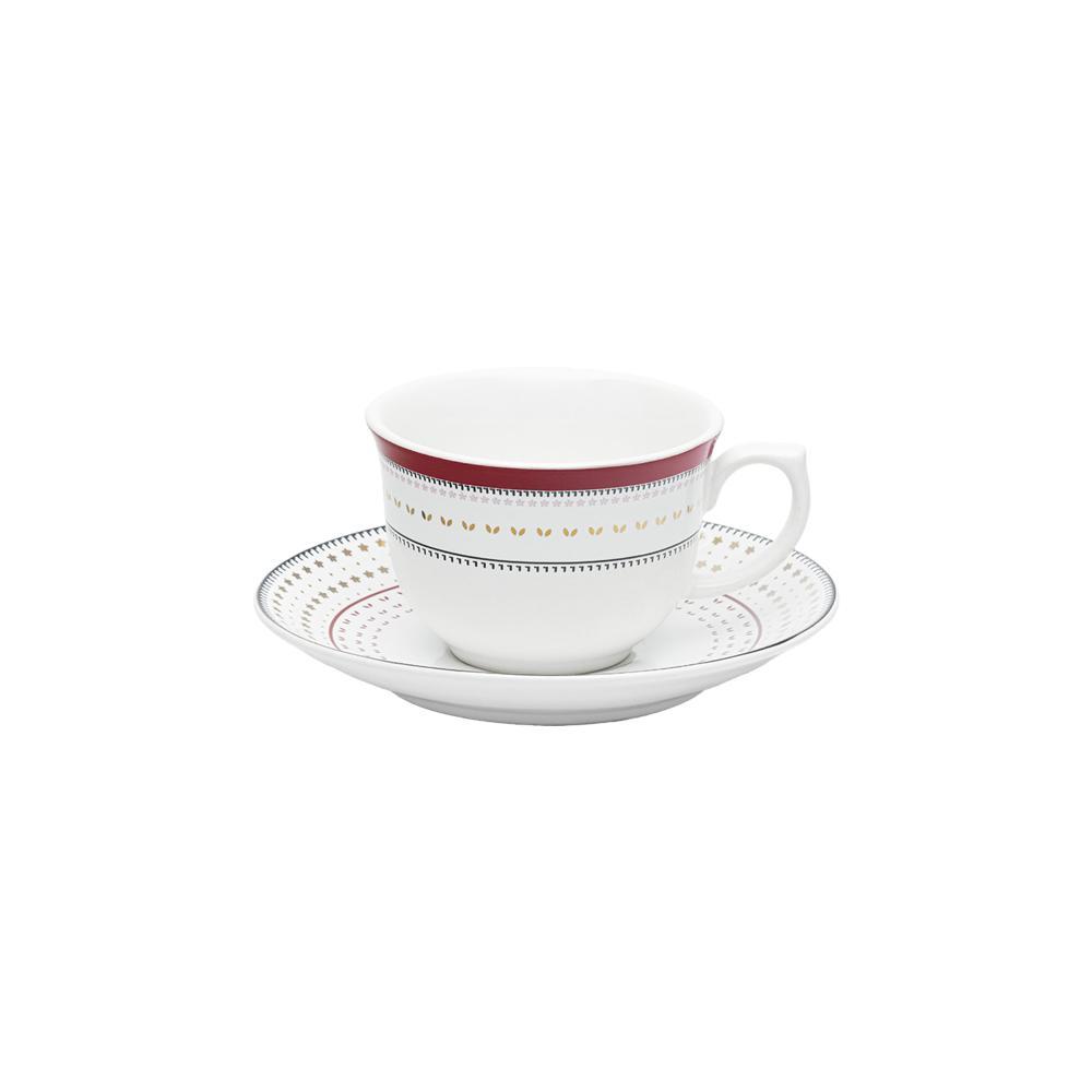 Jogo de 6 Xícaras de Chá 240ml c/ Pires Flamingo Lafayette - 1